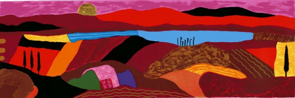 Ronald Boonacker, Toscaans Landschap III, Zeefdruk kopen? Bied vanaf 1!