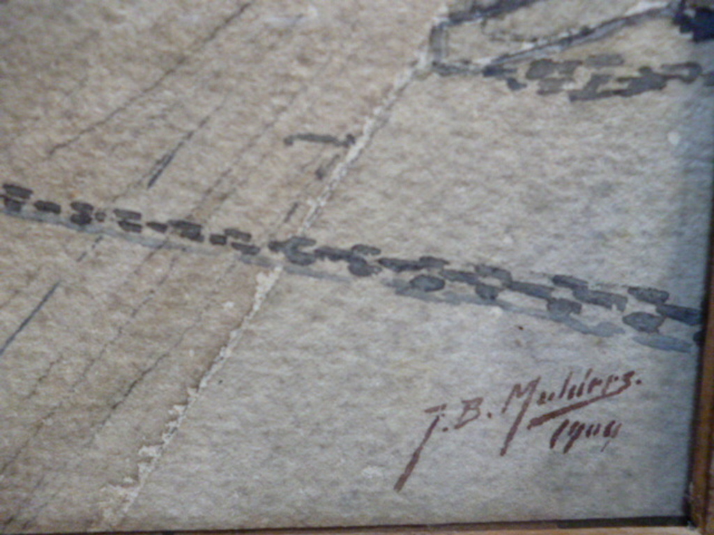 Johannes Baptist Mulders - aquarel - Aangemeerde marineschepen kopen? Bied vanaf 100!