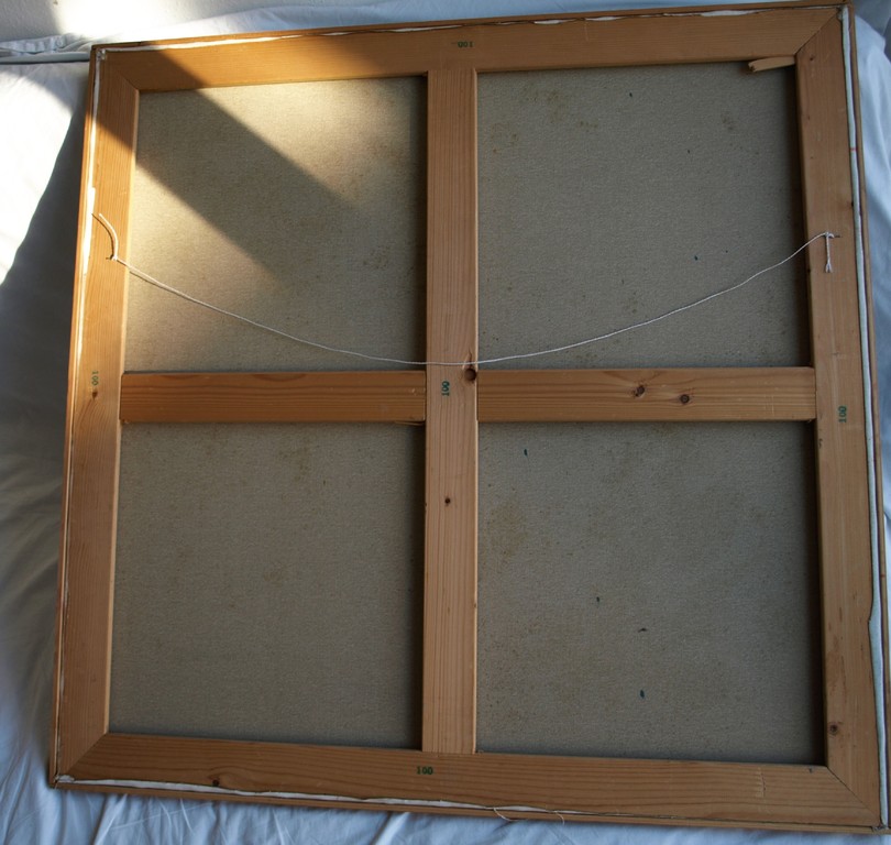 Onduidelijke signatuur : Olieverf op doek , Rozen in blauwe vaas - GROOT  kopen? Bied vanaf 1!