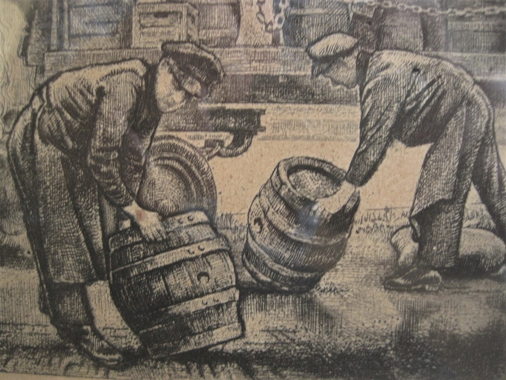 Magnifieke W.G.Hofker  Ets "Amsterdam bierwagen Amstelbrouwerij" gesigneerd  kopen? Bied vanaf 1!