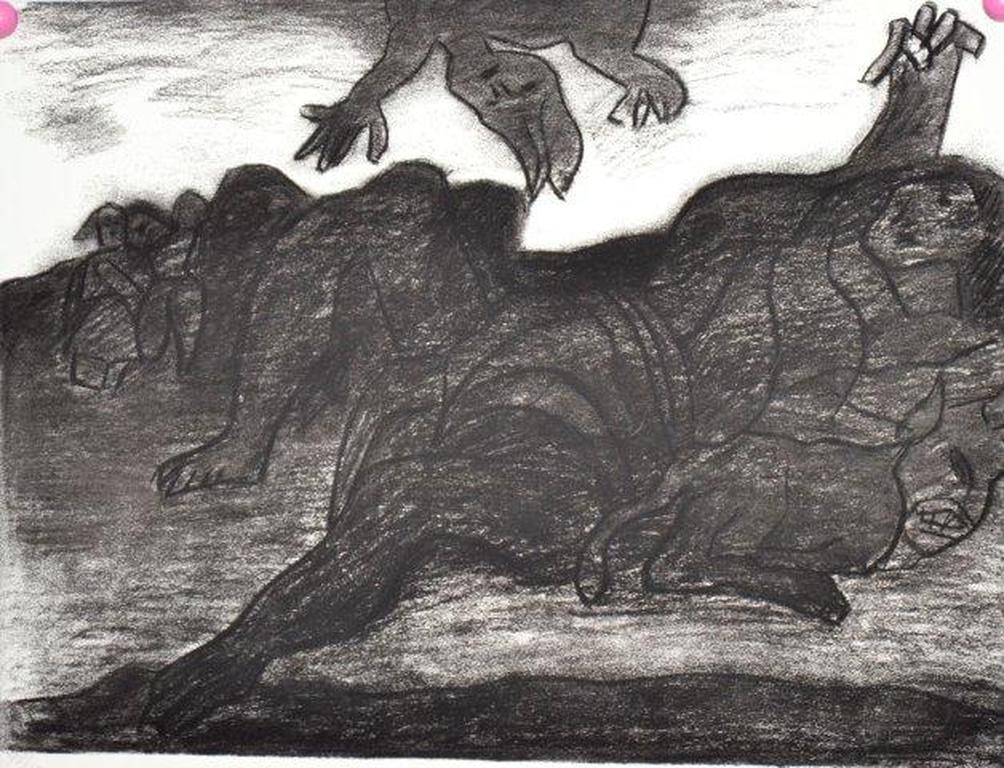 Jan Sierhuis: Litho, Donkere Figuren, 1977 kopen? Bied vanaf 70!