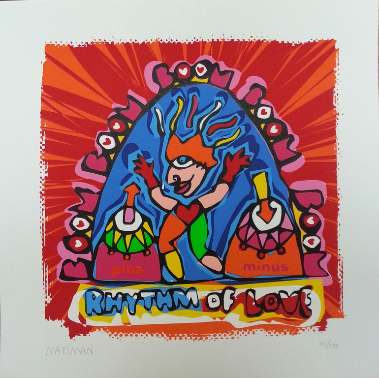 Jean-Paul Marsman, zeefdruk op papier, titel:"Rhythm of love " kopen? Bied vanaf 1!