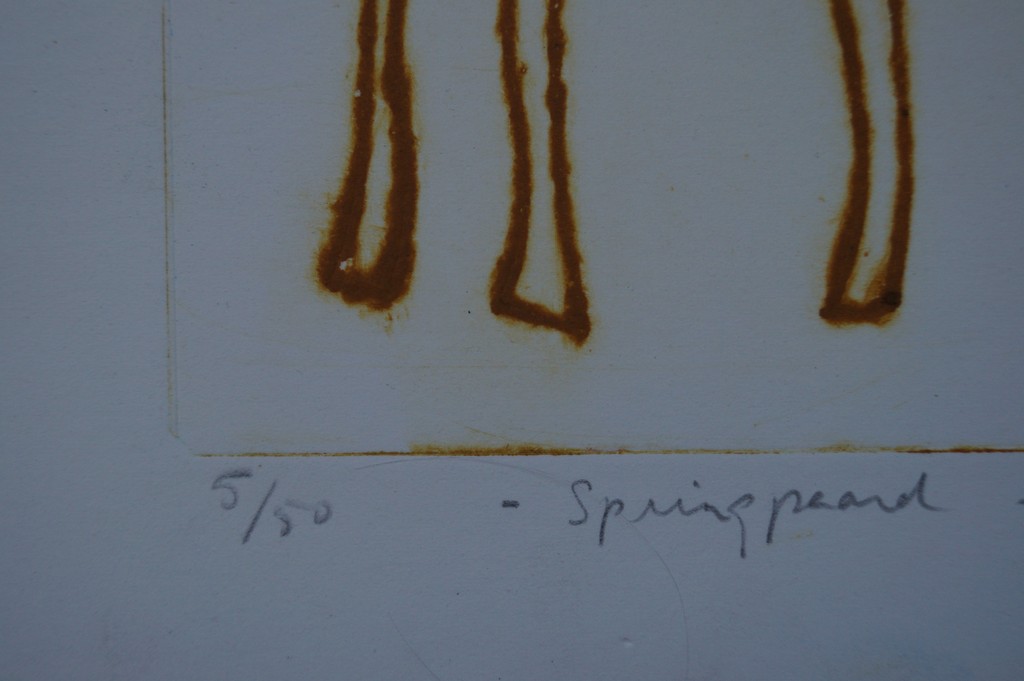 Gerart Kamphuis - gesigneerde ets - "Springpaard" - 2004 kopen? Bied vanaf 1!