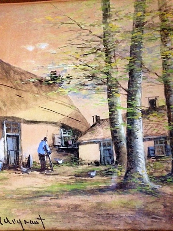 Rob de Graaf, aquarel, Boerenerf kopen? Bied vanaf 1!