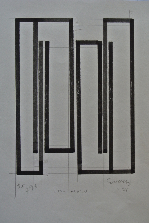 Siep van den Berg. Inkt(stift)- en potloodtekening. 1996. Met “In Memoriam” . verkocht voor € 89!