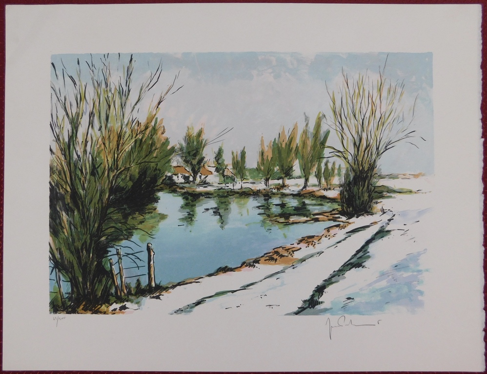 Jean-Pierre Laurent - Jean-Pierre Laurent - Kleurenlitho - La paysage Normandië kopen? Bied vanaf 10!