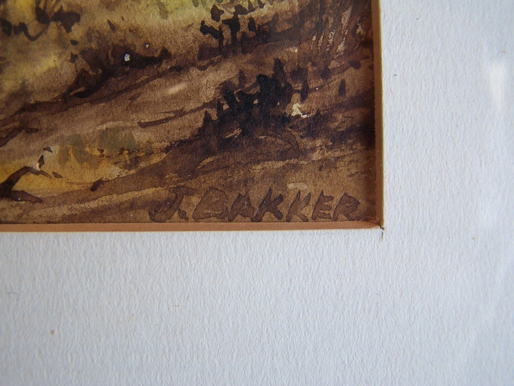 JOHANNES BAKKER (1879-1944) Aquarel van Riviergezicht met Boten. Gesigneerd kopen? Bied vanaf 50!