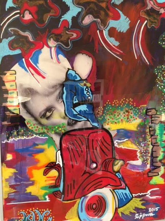 Zippora Meijer Schilderij op Mixed Media Plastic - in aluminium lijst- verkocht voor € 69!