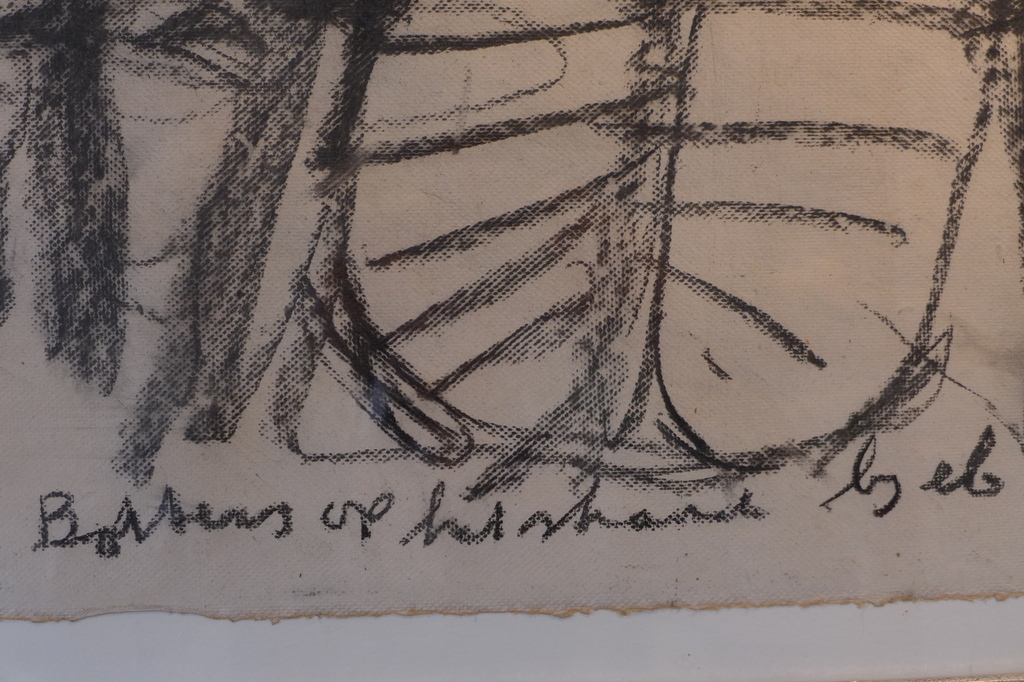 Anton Heyboer, Houtskool op zwaar papier,  Botters op het strand bij eb kopen? Bied vanaf 200!