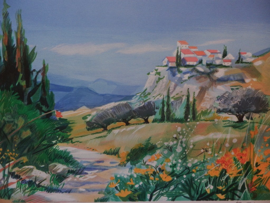 ELLA FORT Lot van twee Kleurenlitho's    LANGUEDOC en PROVENCE Handgesigneerd kopen? Bied vanaf 1!