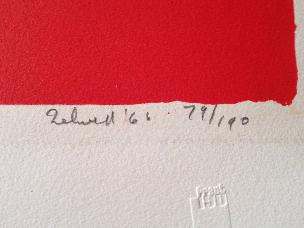 Jacob Zekveld, litho in 5 kleuren, "Beslagen Ruit", 1966, Prent 190 kopen? Bied vanaf 49!