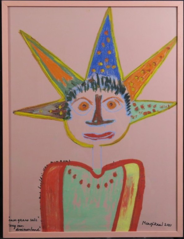 Meertje Kaal: Gemengde techniek op papier, Weg van domineesland - Ingelijst kopen? Bied vanaf 20!