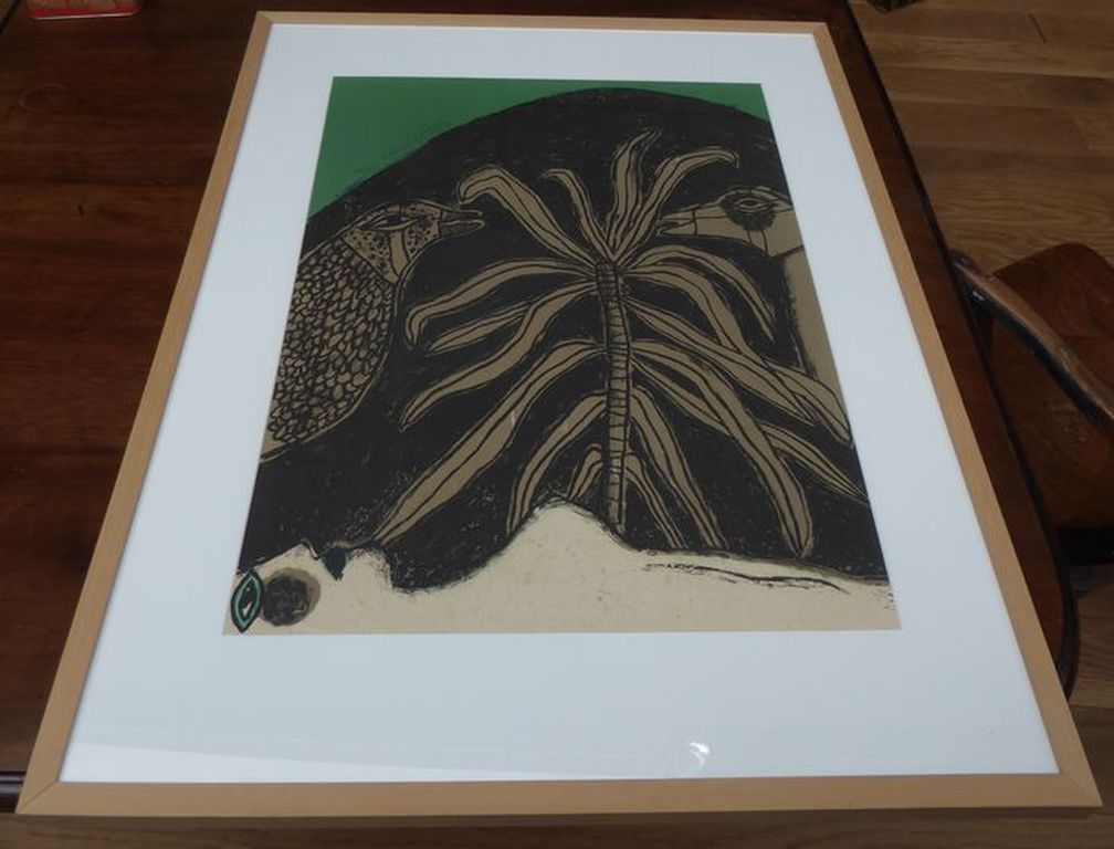 Corneille - Dialoque d'oiseaux Grote gesigneerde ingelijste lithografie kopen? Bied vanaf 99!