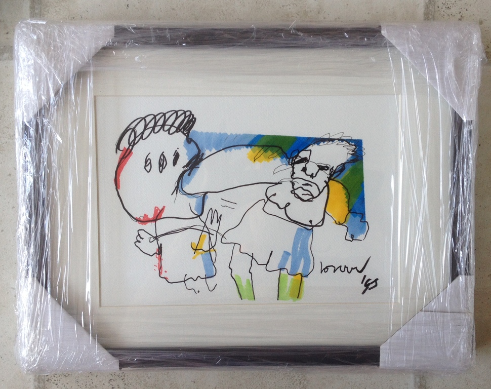 Herman Brood - Originele Viltstift Tekening, getiteld: Vuist in mond kopen? Bied vanaf 1!
