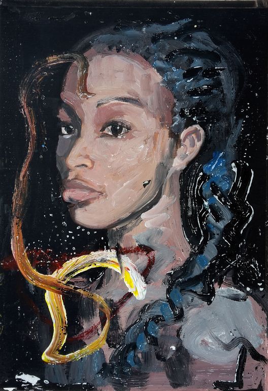 Peter Klashorst - Mtwapa girl - gemengde techniek op papier - gesigneerd kopen? Bied vanaf 135!