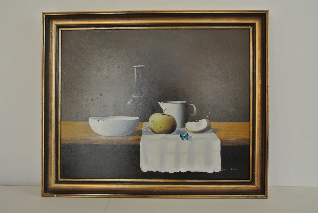 Henk Poeder, Stilleven, Olieverf op paneel. verkocht voor € 150!