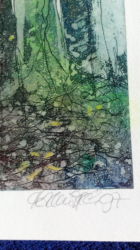 Tamaz Abashidze : kleurets , boslandschap handgesigneerd 97 kopen? Bied vanaf 17!