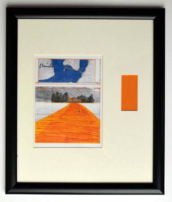 Christo- The Floating Piers- collage handgesigneerd, ingelijst FREE ship verkocht voor € 180!