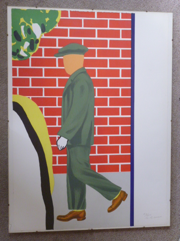 Roger Raveel - kleurenlitho - Man bij muur naar links lopend kopen? Bied vanaf 575!