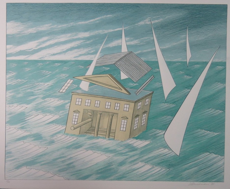 Jeroen Henneman: Litho, Huis op zee verkocht voor € 70!