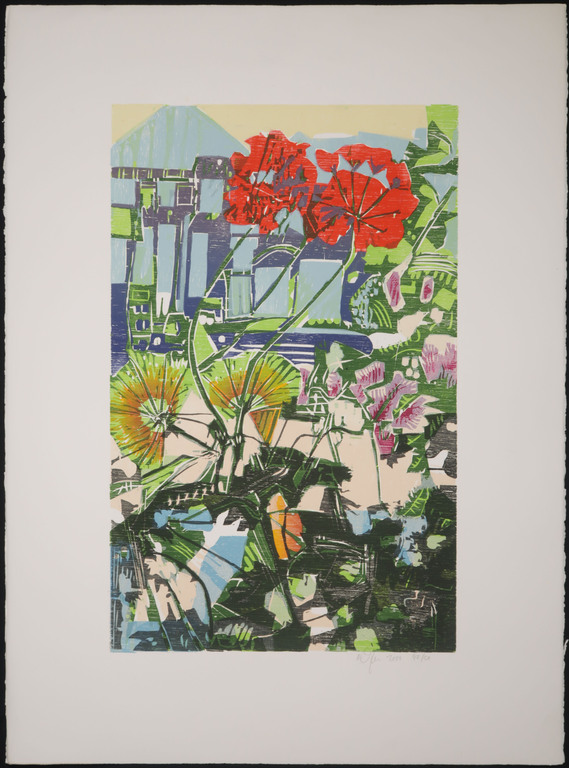 Vincent van Ojen: Houtsnede, Stilleven met bloemen kopen? Bied vanaf 35!