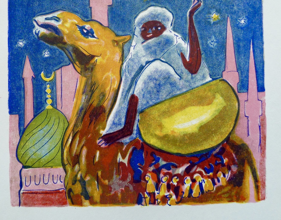 Kees van Dongen,houtgravure,'Canne -à-sucre et Aboul-Hassan', 1955,1001 nacht kopen? Bied vanaf 10!