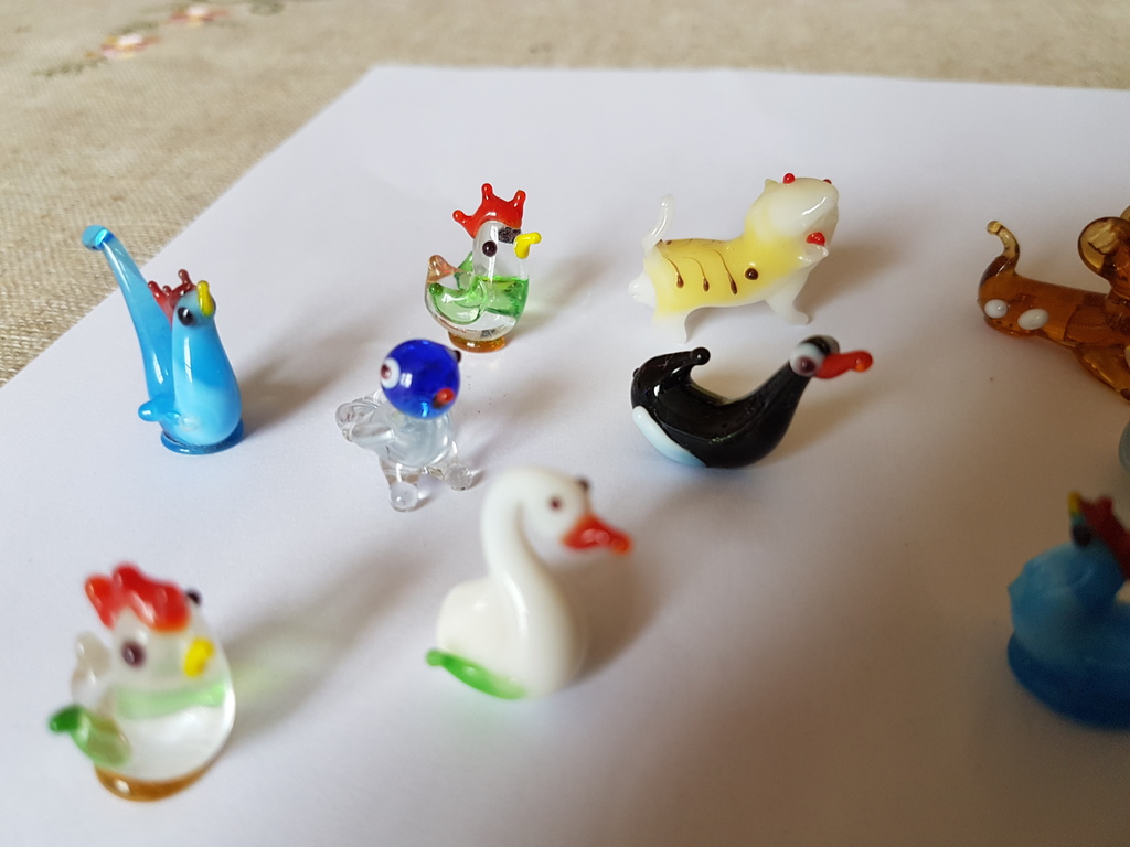 Miniature dieren in Murano glas- set van 10 pz assorted kopen? Bied vanaf 1!