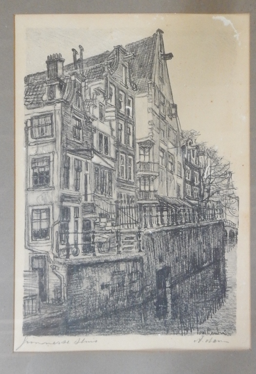 Louis Landre (1875-1952) - litho Amsterdam + 22 ander grafiek kopen? Bied vanaf 1!