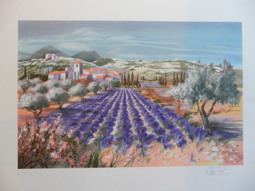 ELLA FORT  Gr Zeefdruk(56x38cm)  PROVENCE  Handgesigneerd kopen? Bied vanaf 25!