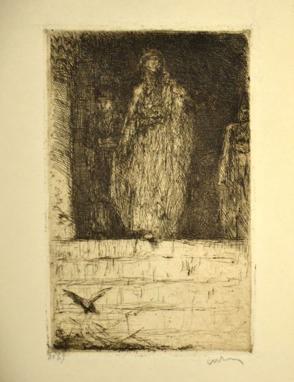 Marius Bauer: Ets, Oosterse vrouw in extase verkocht voor € 50!