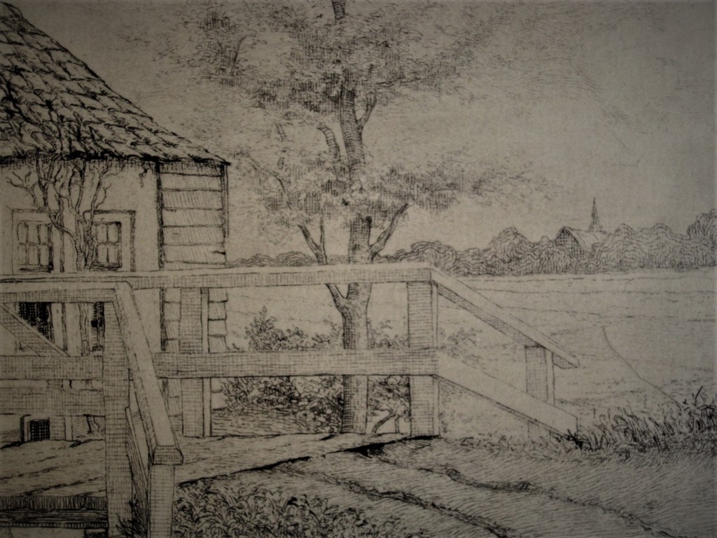 Magnifieke ca 1920 droge naald Ets "landschap bij Rhoon" gesigneerd JW Lindeman kopen? Bied vanaf 1!