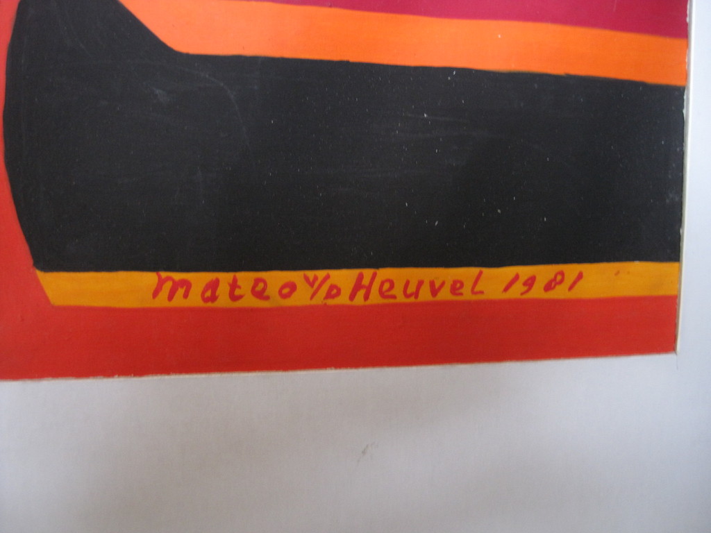 Mooie expressionistische Mateo v/d Heuvel Gouache "samenspel" gesigneerd kopen? Bied vanaf 1!