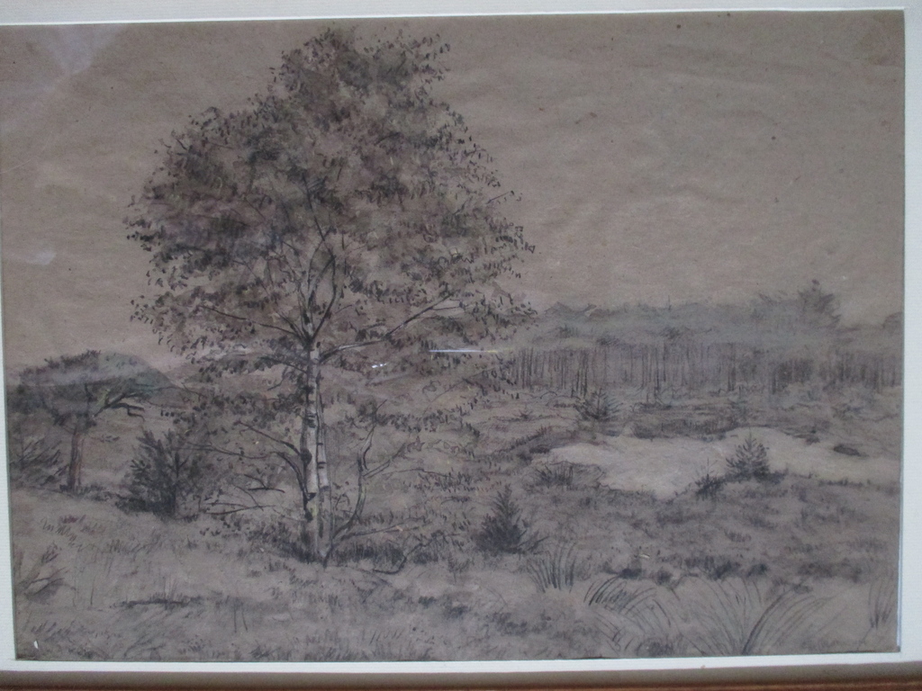 W.A. Knip, ingelijste tekening, Blaricum kopen? Bied vanaf 50!