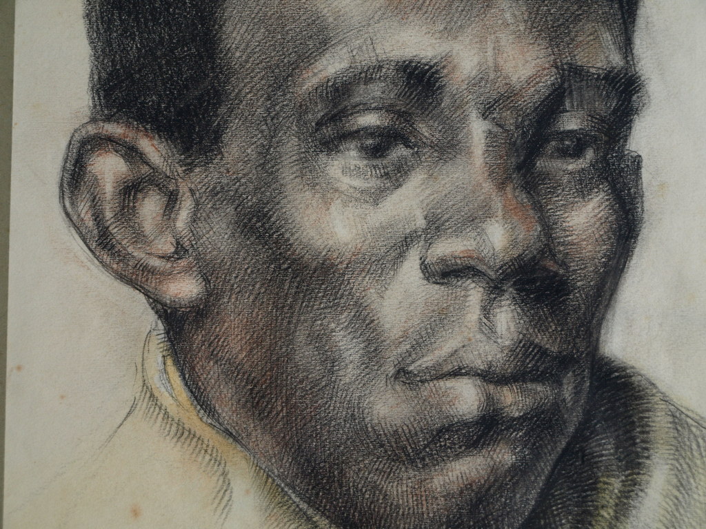 Elias Smalhout : Tekening , Portret zwarte man – ca 1920  kopen? Bied vanaf 1!