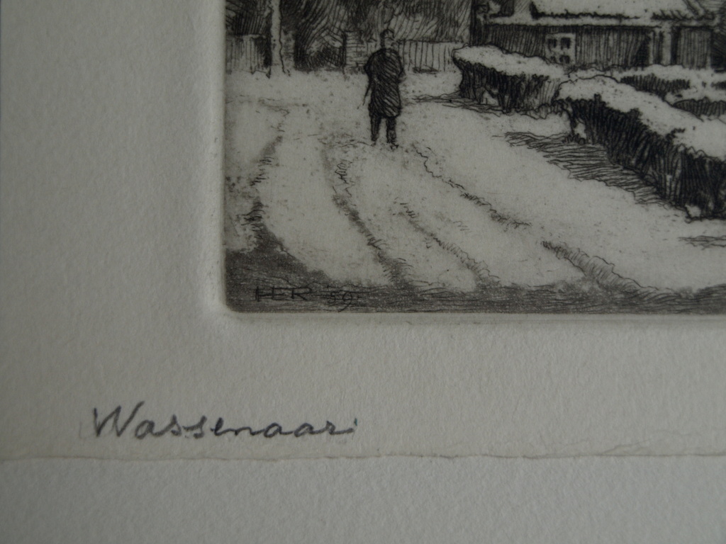 Hendrikus Elias Roodenburg : Ets – Wassenaar – gesigneerd – 1959 kopen? Bied vanaf 25!