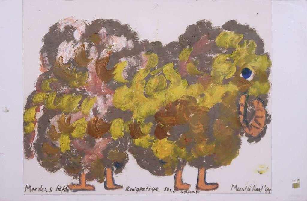 Meertje Kaal: Olieverf op karton, Moeders liefste.. - Ingelijst kopen? Bied vanaf 1!