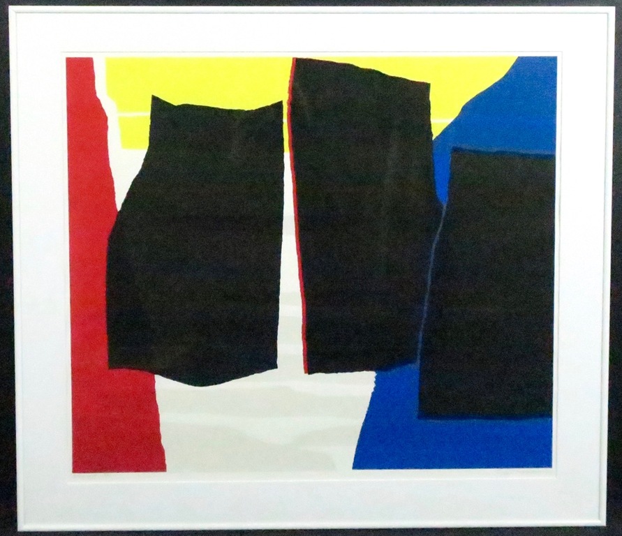 Gijs Keizer: Zeefdruk, Abstracte compositie - Ingelijst verkocht voor € 40!