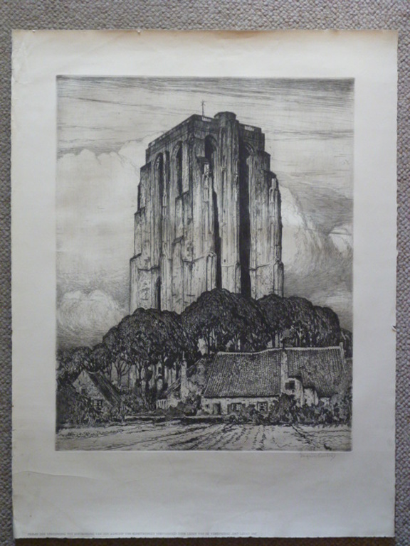 Eugène Lücker - ets - Sint Lievensmonstertoren Zierikzee kopen? Bied vanaf 40!