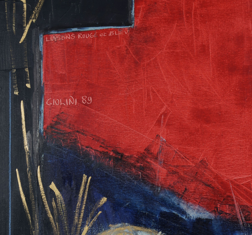 Herman Jan Bosch: Gemengde techniek op doek, Liaisons Rouge et Bleu (Groot) kopen? Bied vanaf 1!