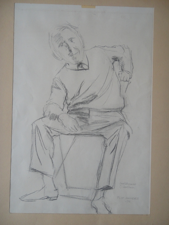 Flip Hamers, tekening, portret van beeldhouwer Jobs Wertheim kopen? Bied vanaf 1!