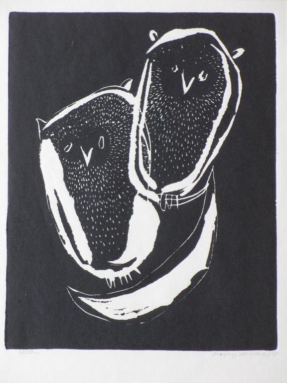 Harry Disberg, Uilen, Linosnede kopen? Bied vanaf 75!