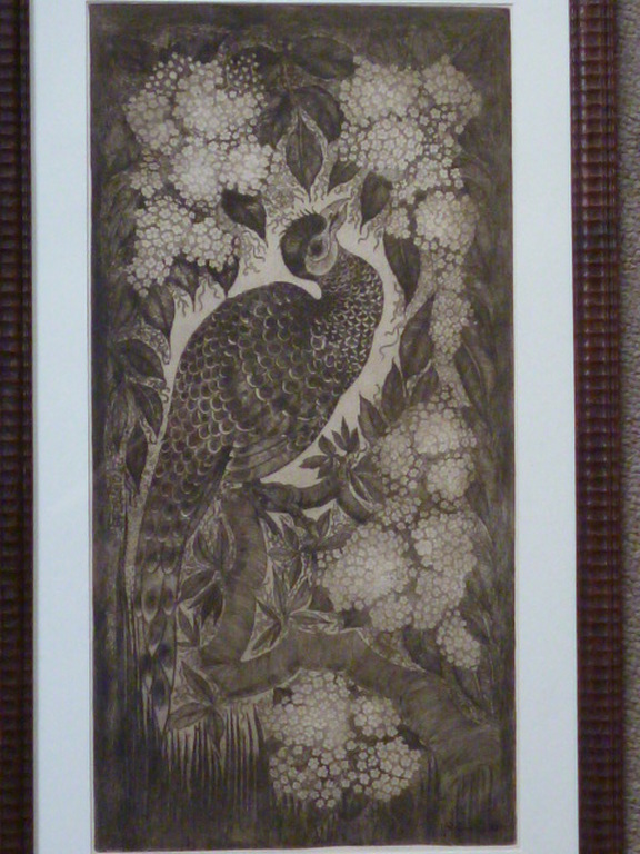 Roelf Gerbrands - ets - Exotische vogel op tak kopen? Bied vanaf 95!