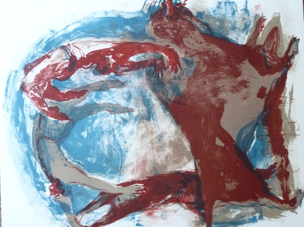 Margriet Oomen, grote Litho, handgesigneerd  verkocht voor € 50!