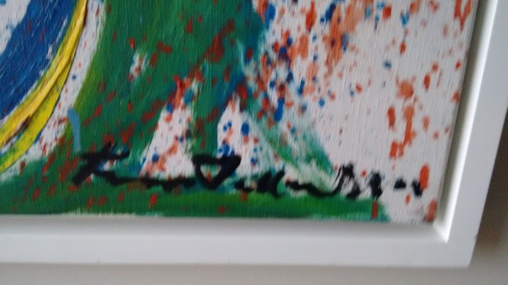 Finn Pedersen groot schilderij, 120 x 80 cm, gesigneerd neo CoBrA kopen? Bied vanaf 1000!