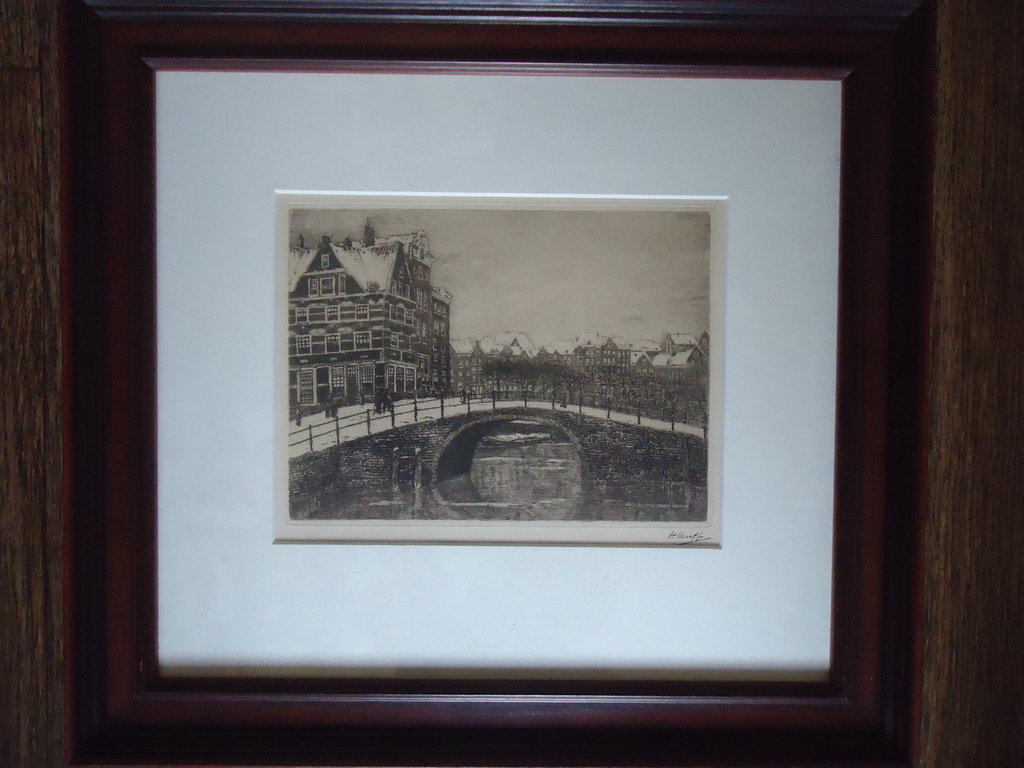 H. Heuff - Grachtengezicht in de winter te Amsterdam kopen? Bied vanaf 50!