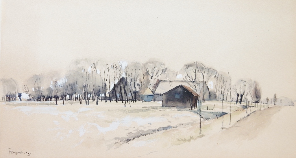 Norman Perryman (1933) - Aquarel landschap - 1965 verkocht voor € 75!