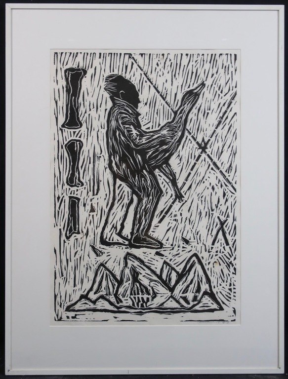 Anne Semler: Lino op Rijstpapier, Zonder titel - Ingelijst kopen? Bied vanaf 1!