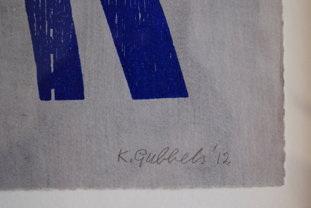 Klaas Gubbels houtdruk 'Op hoge hakken' - 2012 - oplage E/A. kopen? Bied vanaf 375!