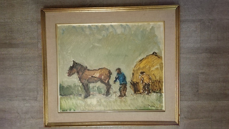 Onbekende kunstenaar, Olieverf op paneel, Boerenleven kopen? Bied vanaf 1!