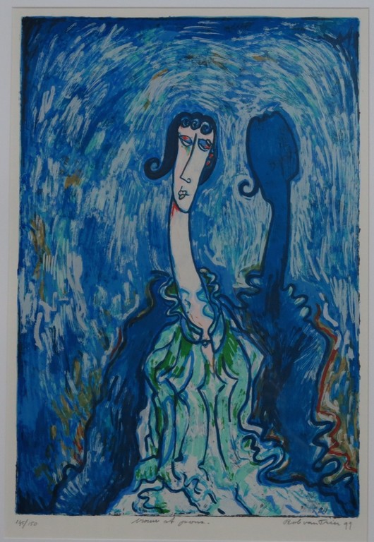 Rob van Trier: Zeefdruk, Vrouw... - Ingelijst kopen? Bied vanaf 50!